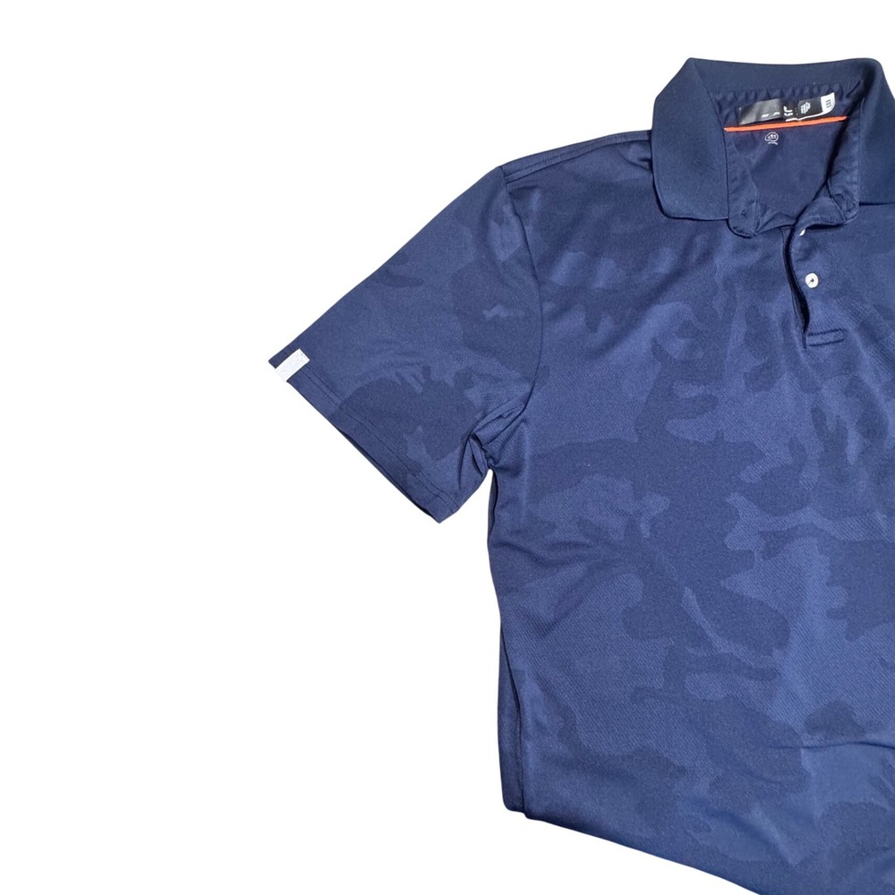 RLX Performance Polo Mens XL Camo Jacquard Navy Blue Golf Classic Fit AFL61W